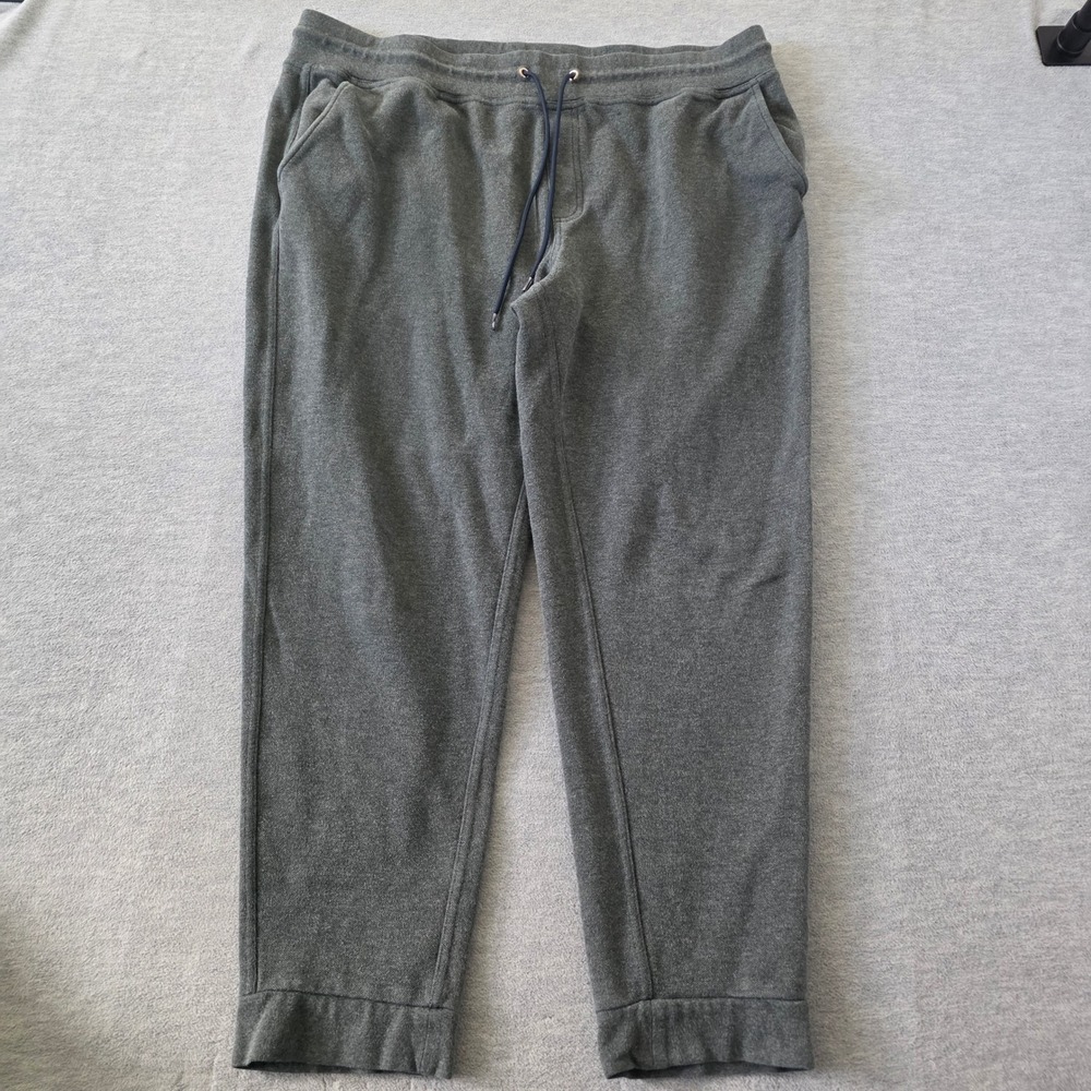 Brooks Brothers Mens XL Gray Cotton Blend Fleece Jogger Sweatpants Drawstring